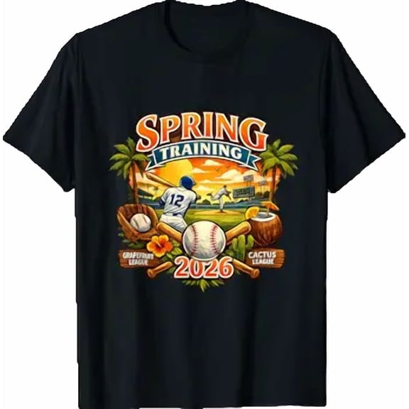 Spring Training 2026 Baseball Vintage Sunset Design T-Shirt