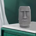 thumbnail image 1 of 1 unidad de decoración de estatua de Pascua de resina, retro, escultura de Moai para decoración de escritorio de dormitorio y perfecl Estatua de cabeza, 1 of 8
