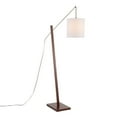 thumbnail image 2 of Arturo Contemporary Floor Lamp in Walnut Wood and White Fabric Shade by LumiSource, 2 of 7