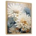 thumbnail image 2 of Designart "Beige, White, And Blue Mums Painting" Mums Floater Framed Canvas Wall Art, 2 of 5
