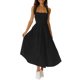 thumbnail image 5 of VISgogo - Vestido sin mangas para mujer, color sólido/estampado, busto fruncido, escote cuadrado, espalda abierta VISgogo  moda, 5 of 7