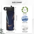 thumbnail image 4 of Yiaed Astronaut Print Water Bottle with Straw Lid, Stainless Steel Double Wall Insulated Water Bottle | Leak-Proof and Spill-Proof Water Bottle, 4 of 8