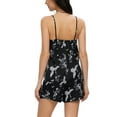 thumbnail image 3 of Unique Bargains Womens Sleeveless Cami Shirt Satin Lounge Set Pajama Sleepwear Sets, 3 of 5