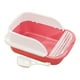 thumbnail image 3 of Caja de arena para gatos con pala, caja de arena alta desmontable con marco para gatitos Rosa Medio, 3 of 9