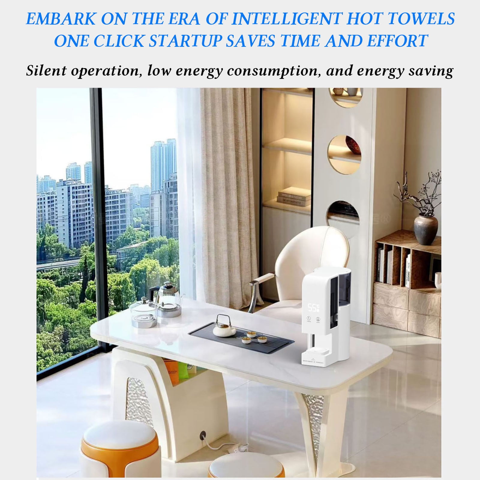 Smart Heated Wet Wipe Dispenser, Quiet 55°C Constant Warming Towel Warmer for Home, Nursery, or Dorm, Includes 5 Thickened Wet Wipe Rolls