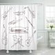 thumbnail image 1 of ABPHQTO Cortina de ducha Black Music of Musical Instruments Symbols in Line White 150x180 cm, 1 of 1