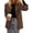 Brown, variant on Women's Faux Suede Western Blazer Jacket Notched Lapel Button Long Sleeve Oversized Business Casual Suit Jacket, Dressy Office Work Outerwear,Fall Clothing