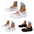 thumbnail image 4 of AJGRHE Women's Casual Shoes Lightweight Breathable Lace Up Sneakers For Summer Soft Sole Mesh Trainers Casual Everyday Shoes For White 37, 4 of 9
