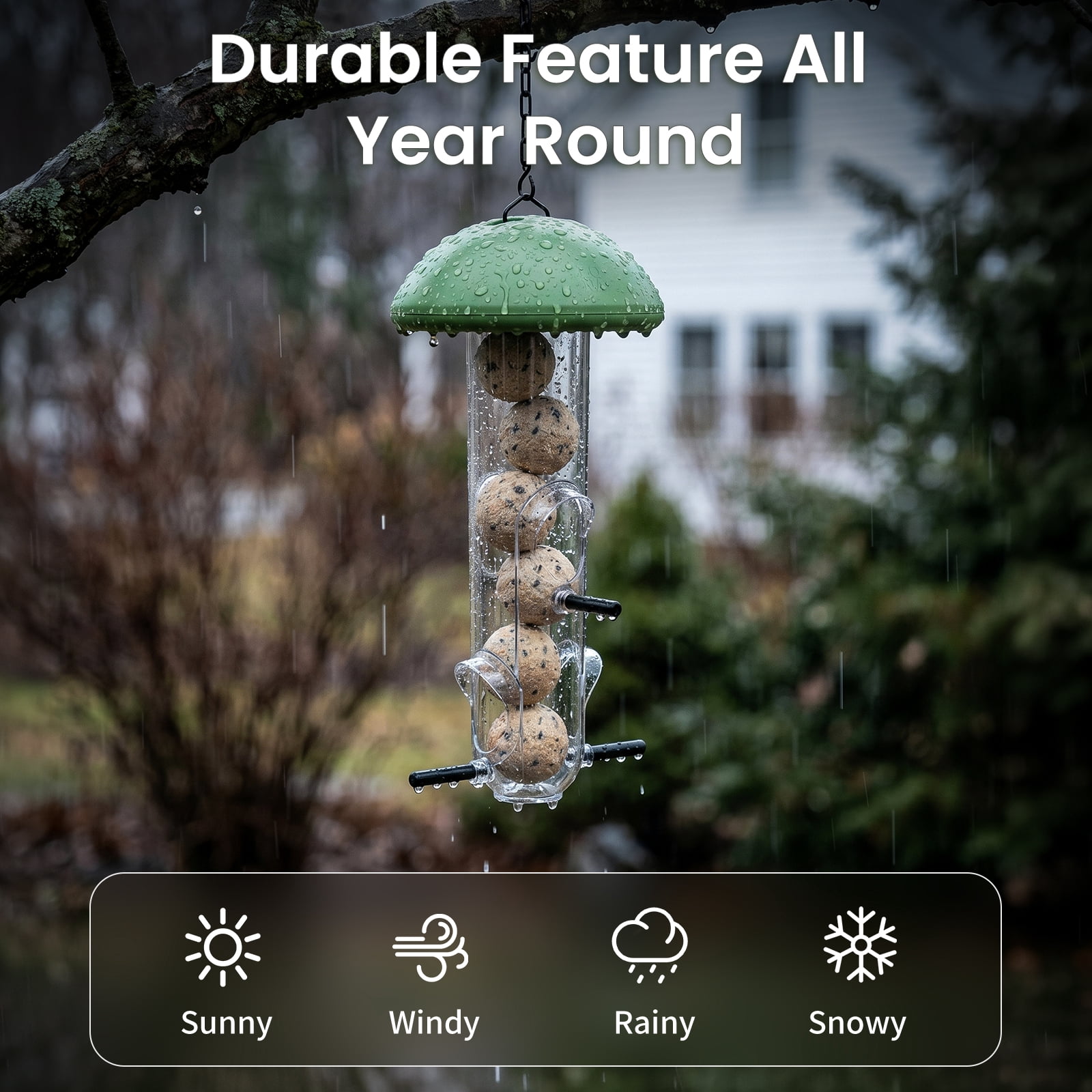 LONA Suet Ball Bird Feeder Outdoor Hanging Fat Ball Feeders, Durable Weatherproof Washable for Wild Birds