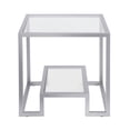 thumbnail image 3 of Henn&Hart 22" Satin Nickel Metal/Glass Side Table, 3 of 8