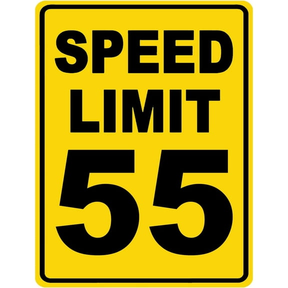 Speed Limit 55 Sign Mph Slow Warning Dector Traffic Road Highway Metal Tin Sign 12x8 Inch