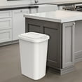 Hefty 13.3gal Touch Lid Trash Can, White with Decorative Texture (2