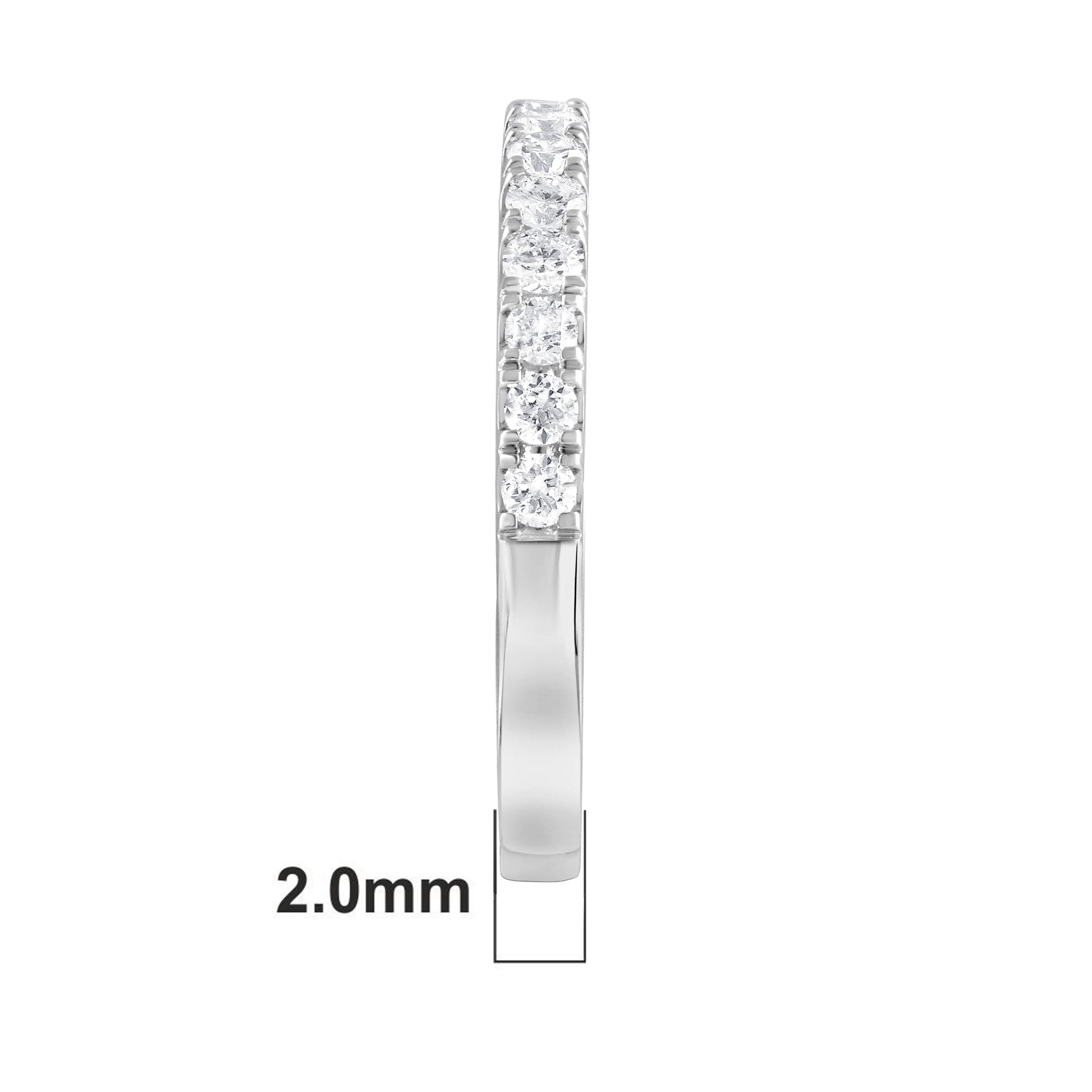 Unique Moments 1/2 Ct Round Lab Grown Diamond Wedding Band in 10K White Gold for Women (J, SI-I1)