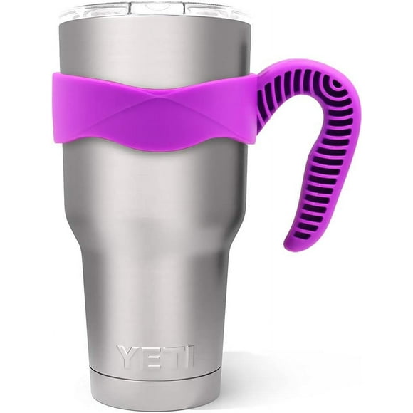 shiyou-Tumbler Handle for YETI Rambler Cup, Anti Slip Travel Mug Grip Cup Holder for Stainless Steel Tumblers, Yeti, Ozark Trail, Rtic,Sic and More Tumbler Mugs BPA Free (PURPLE, 30OZ)