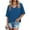 Navy, variant on Women's Hem Detail T-Shirt, V Neck Mid Sleeve Loose Casual Top, Modern Blouse for Street Style or Casual Friday, White - 2XL