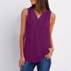 thumbnail image 1 of ICHUANYI Clearance Women's Summer Sleeveless Zip Casual Tunic V-Neck Rollable Blouse Tank Tops(Purple, XXL) ICHUANYI WER2023081401603, 1 of 7