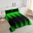 thumbnail image 3 of Abstract Ombre Queen Comforter Set Green and Black Bedding Set Adult,Gradient Geometry Striped Comforter Set Modern Room Decor,Geometric Stripes Bed Set 3Pcs, 3 of 6