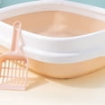 thumbnail image 3 of Cat Litter Pan Large Space Splash Resistance Thickened Semi Enclosed Cat Poop Basin with Cat Litter Shovel Pink S, 3 of 6