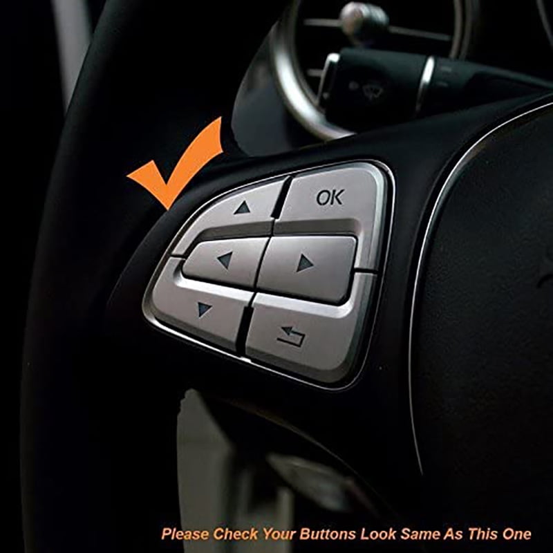 Viudecce Car Steering Wheel Button Cover Trim Stickers for Mercedes A B Class GLA GLE GLS CLA C177 2015-2019 Accessories