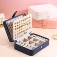 thumbnail image 3 of Langgg Jewelry Box Leather Double Box Multifunction Layer Storage Case Travel Storage Bag Home Case Organizer White, 3 of 9