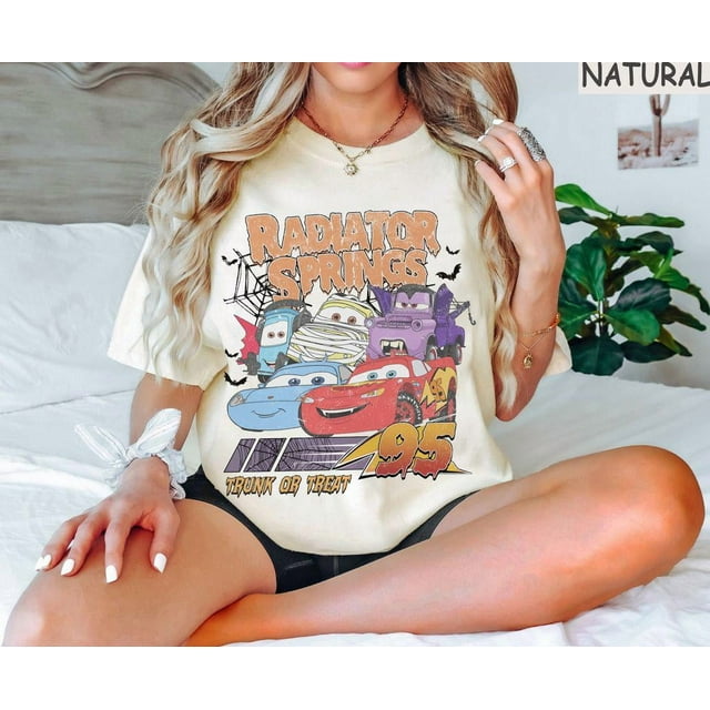 Retro Radiator Springs Cars Movie Halloween Shirt, Lightning McQueen Halloween Shirt, Disn - As Picture - L