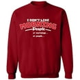 thumbnail image 2 of OXI Crewneck Sweatshirt - I Don’t Like Morning People, Basic Casual Sweatshirts for Men's and Women Fleece Sweatshirt Long Sleeve - Antiquee Cherry Small, 2 of 2