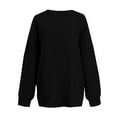 thumbnail image 4 of FAIWAD Womens Oversized Sweatshirt Long Sleeve Crew Neck Zip Pullover Tops Loose Casual Plain Outfits, 4 of 5