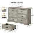thumbnail image 2 of NEILA 6-Drawer Dresser for Bedroom Chest of Drawers Nightstand Storage Organizer Wooden Cabinet for Living Room,Grey, 2 of 9