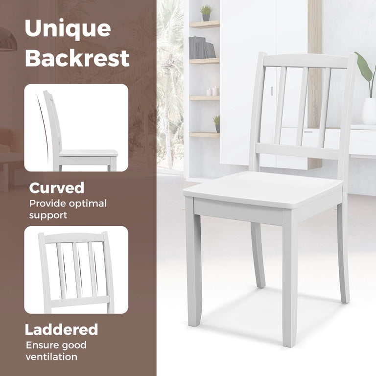 Costway Wood Dining Chair Set of 2, Curved Backrest photo 8