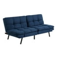 Mainstays Memory Foam Futon, Blue Faux Suede