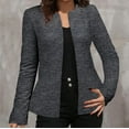 thumbnail image 4 of ZQUUVOU Women's Casual Blazer Plain Color Open Front Cardigan Long Sleeve Crew Neck Soft Business Suit Jacket Dark Gray, 4 of 5