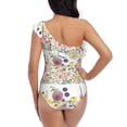 thumbnail image 5 of Easygdp Autumn Garden Women's One Shoulder Ruffle Monokini Bathing Suits with Removable Chest Pad, Quick Drying - X-Large, 5 of 8