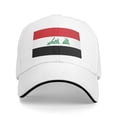 thumbnail image 2 of HUAXUN Iraq Nation Flag Print Curved Brim Adjustable Strap Solid Base Outdoor Sports Casual Baseball Cap Hat (White,One Size), 2 of 4