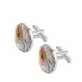 thumbnail image 2 of HemaKayy Cufflinks for Men, Classic Wedding Business Shirt Cuff Links Personalized Gifts Father Grandfather Dad Husband Boyfriend Tie Clip, Round - Sliver - Unique Marble Texture, 2 of 7
