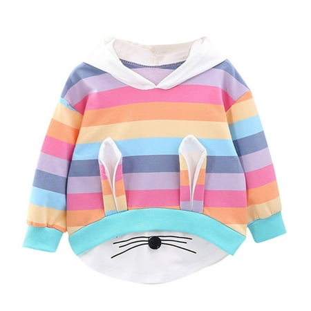

Baby Girl Sweatshirts Top Causal Long Sleeve Sweatshirt Girls Clothes Rainbow Pullover Sweater Infant Fall Winter Clothes