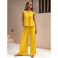 thumbnail image 6 of EASYBRA Women Pants Suit Sleeveless Solid Color Cotton Casual Wear Long Pants Set Sizes S–2XL, 6 of 7