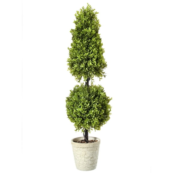 Regency International Foliage Greenery Spring Boxwood Ball Cone Topiary, 36"