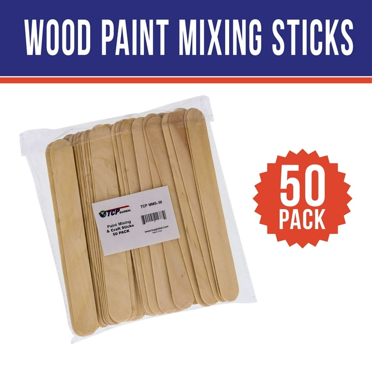  TCP Global Wood Paint Mixing Sticks - 50 Pack