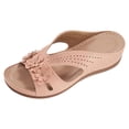 thumbnail image 2 of Ruyang Womens Wedge Sandals Leather: Dressy Sandal, Rubber Sole, Comfortable Walking, Casual Slip on Summer Shoes, Size 6-9.5, 2 of 5