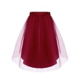 thumbnail image 4 of Sinleey Kids Girls Sparkly Irregular Hem Tulle Skirt Rhinestone Flower Decor Tutu Skirt for Pageant Prom Party Burgundy 14, 4 of 7