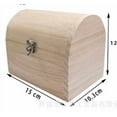 thumbnail image 1 of Cofre del tesoro de madera sin pintar, joyero vintage, pequeño cofre del tesoro, caja de almacenamiento decorativa de madera para juguetes y baratijas., 1 of 7