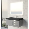thumbnail image 6 of Thames 36" Single Bathroom Gray Vanity Set - Black Top In Chrome, 6 of 9