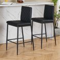 thumbnail image 6 of SESSLIFE Bar Chair Set of 2, Counter Height Bar Stools for Kitchen Counter, Black Kitchen Stools with Black Legs, Barstools for Restaurant, Coffee Shop, 6 of 9