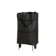 thumbnail image 2 of 2-in-1 Foldable Rolling Shopping Tote, Collapsible Grocery Cart with Wheels, 50L Large Capacity Reusable Shopping Bag with Adjustable Handle for Grocery, Laundry, Travel, Market, 1PC Black, 2 of 6