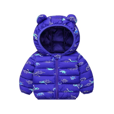 Kids Winter Coat Toddler Puffer Coat Cute Bear Ear Hooded Jackets with Pockets Thicken Windproof Zipper Warm Outwear for Baby Girls Boys Winter Jacket Baby Girl Clothes Winter 12-18 Months