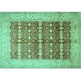 thumbnail image 1 of Ahgly Company Machine Washable Indoor Rectangle Oriental Turquoise Blue Traditional Area Rugs, 4' x 6', 1 of 1