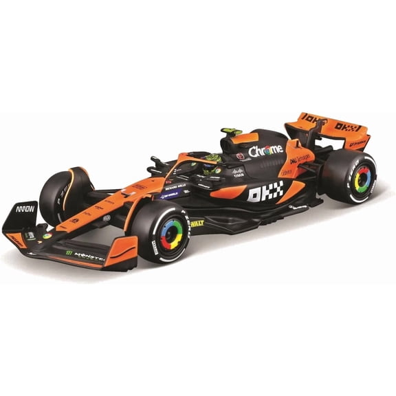 Bburago 2024 Race McLaren MCL38 with Helmet, 1:43, Norris #4