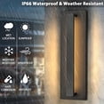 thumbnail image 4 of 1-Light H20 in Minimalist Modern Linear 23W Integrated LED  Outdoor Wall Sconce with Dusk to Dawn Sensor in Matte Black for Porch Patio, 4 of 9