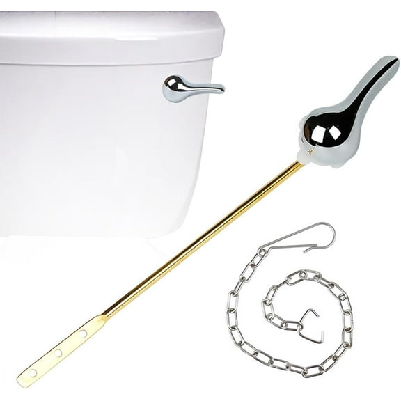 XD4-Universal Toilet Handle Replacement Kit, Front-Mounted Toilet Flush Handle with Stainless Steel Flap Chain, Compatible with ANSI, Kohler, TOTO*04