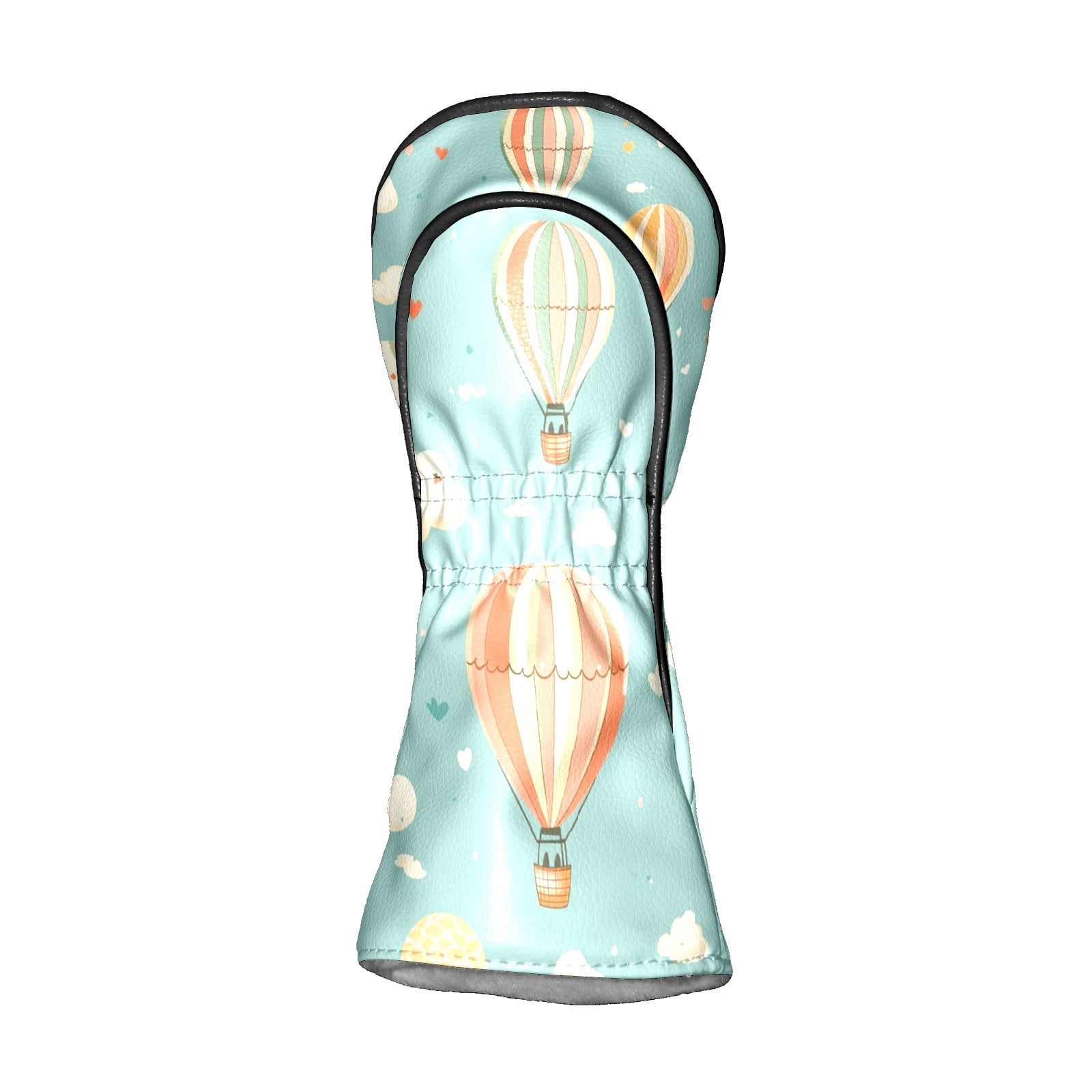Golf Head Covers Colorful Hot Air Balloons Design for Driver, Wood & Hybrid, Premium Waterproof PU Leather with Plush Lining, Whimsical Golf Gifts